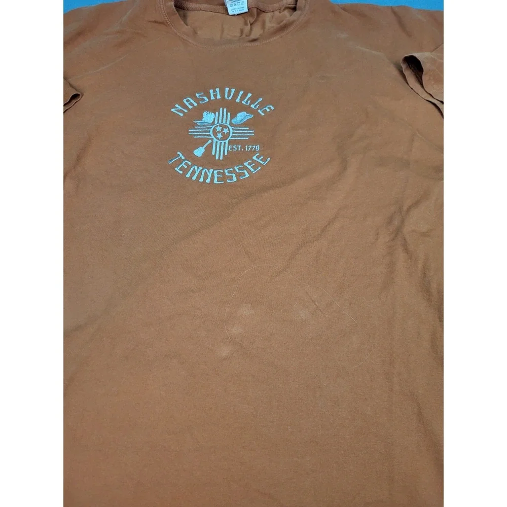 Blue 84 Nashville Shirt Mens 3XL Orange Lightweight Tourist  Logo Crew Neck‎